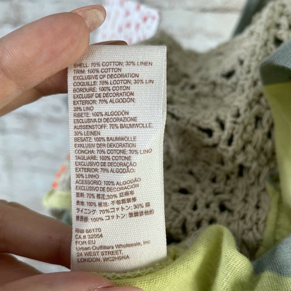 Free People Luca Crochet Stripe Tank Top Tunic Dress Merida Combo S New - Picture 8 of 9